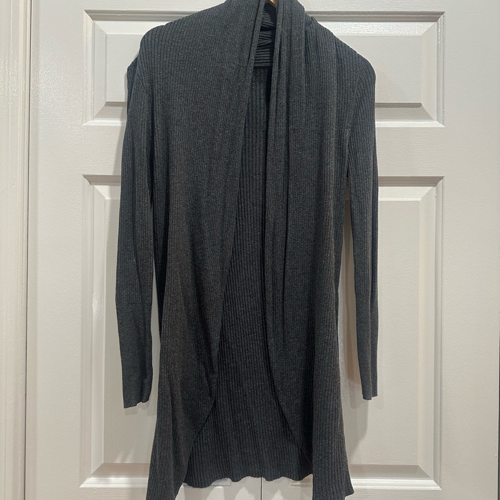 Leith Charcoal Gray Open Front Cardigan